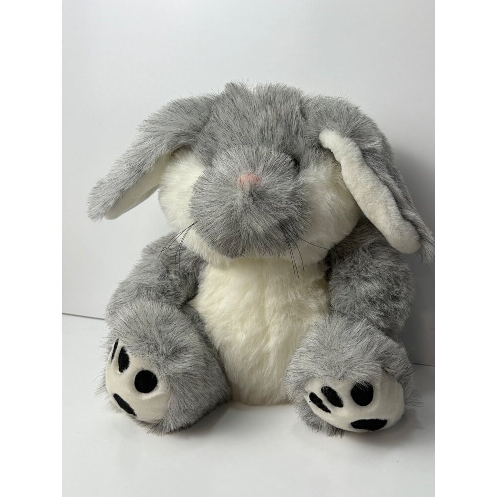Willowbrook Farms Plush 11" Grey & White Bunny Rabbit Toy Stuffed Animal Vintage